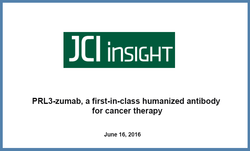 PRL3-zumab, a first-in-class humanized antibody for cancer therapy